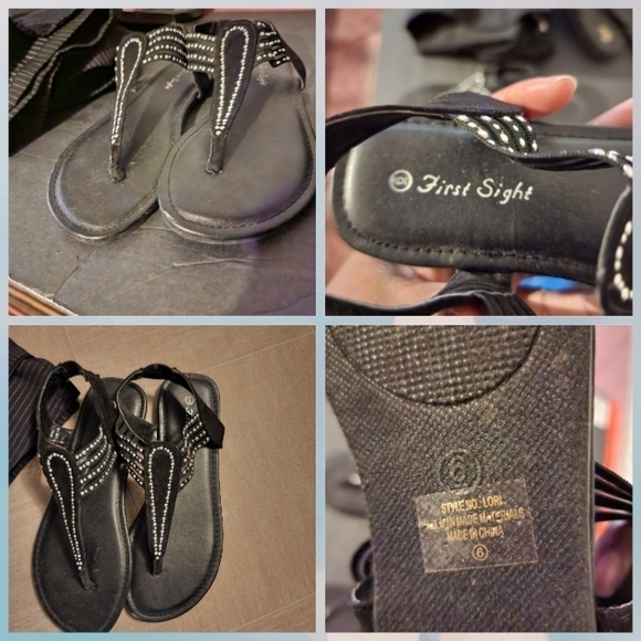 DKNY Striped Blazer Jacket Size S and 3 Pairs Sandals Sizes 6 - Picture 5 of 14